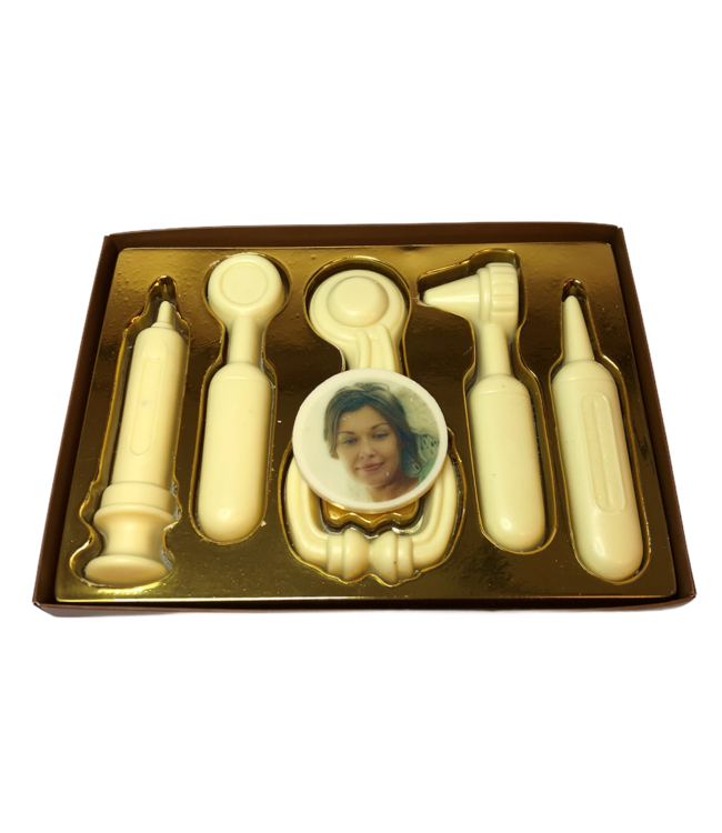 Chocolade dokters gereedschap met foto