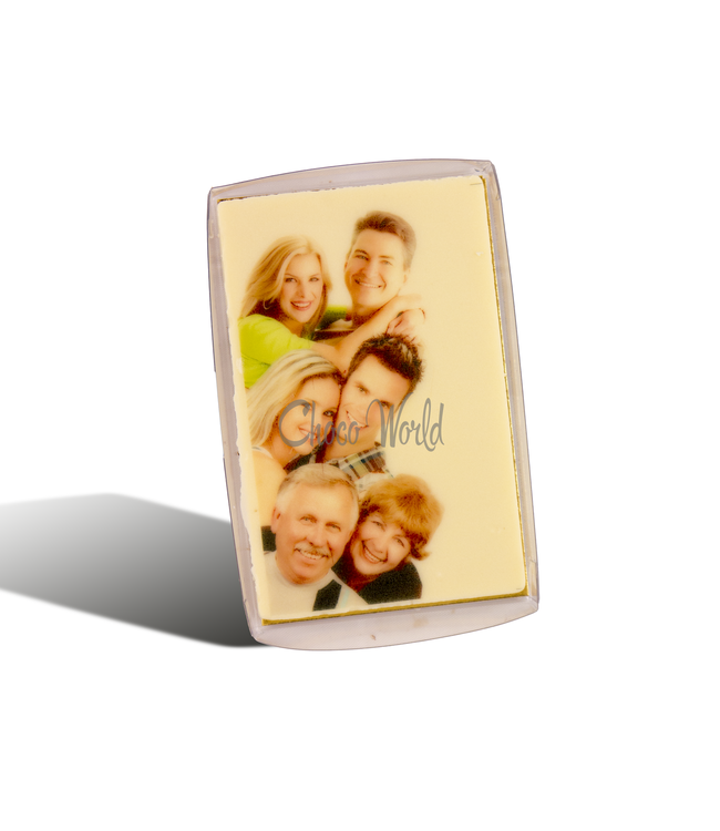 Chocolade visitekaartjes melk wit foto logo