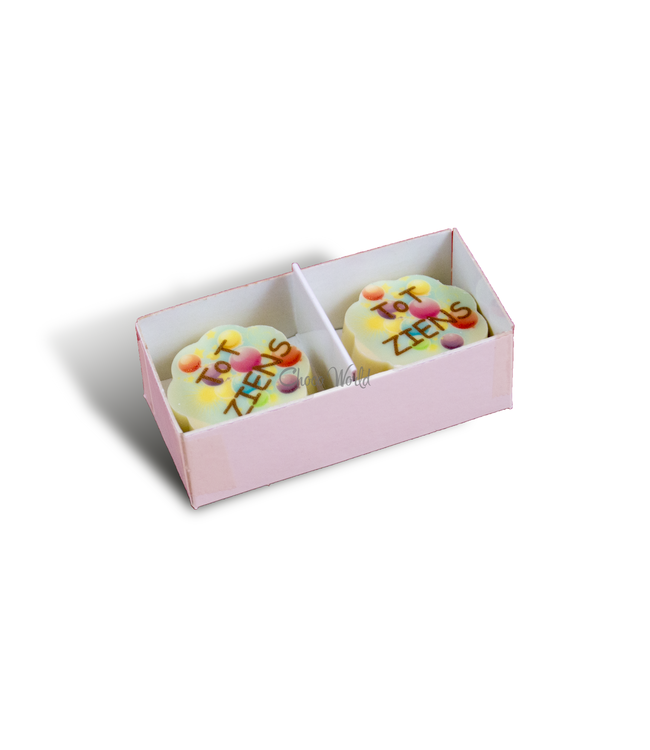 Chocolade bonbons met foto logo 2 stuks