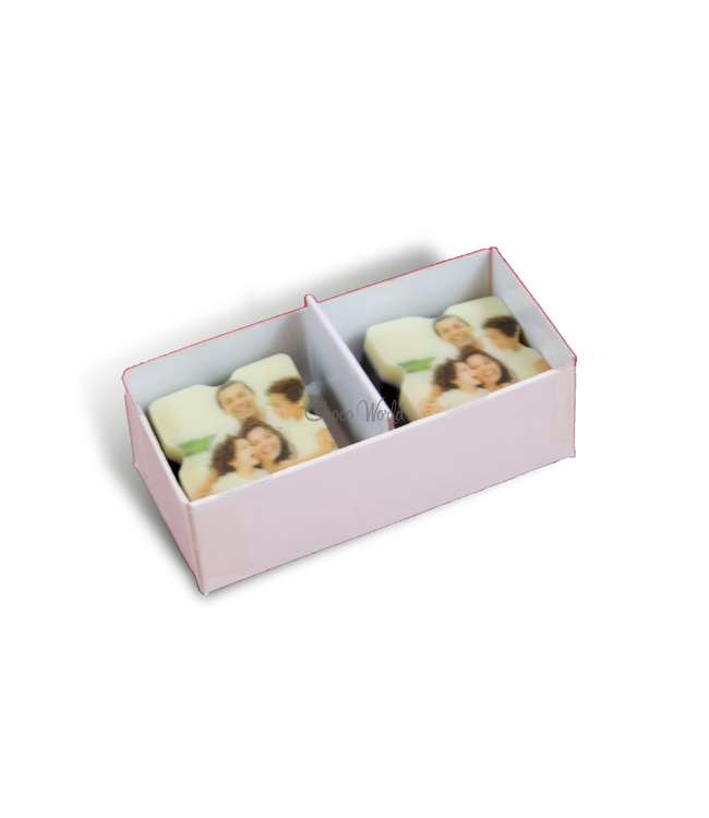 Chocolade bonbons met foto logo 2 stuks
