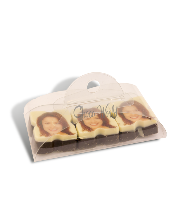 Chocolade bonbons met foto logo 3 stuks