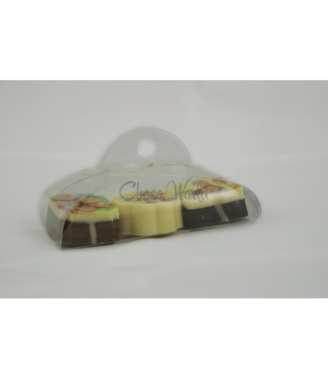 Chocolade bonbons met foto logo 3 stuks
