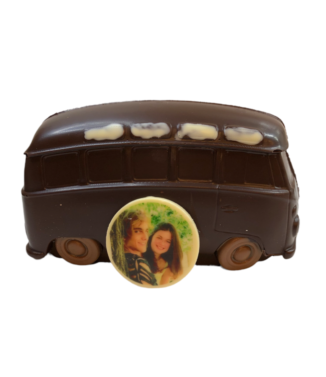 Chocolade bestel bus met foto logo