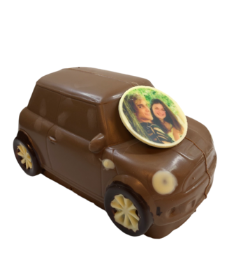Chocolade mini cooper met foto