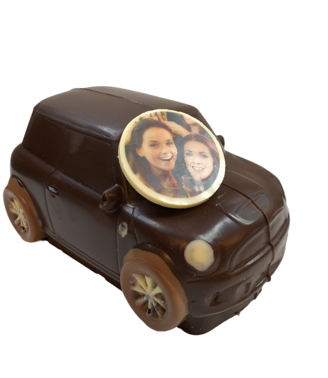 Chocolade mini cooper met foto