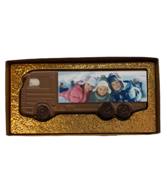 Chocolade vrachtwagen scania met foto