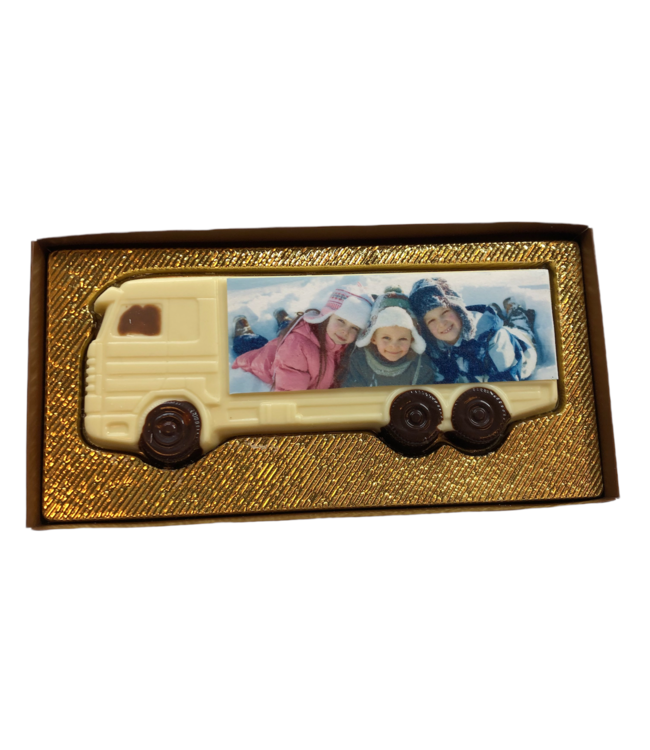 Chocolade vrachtwagen scania met foto