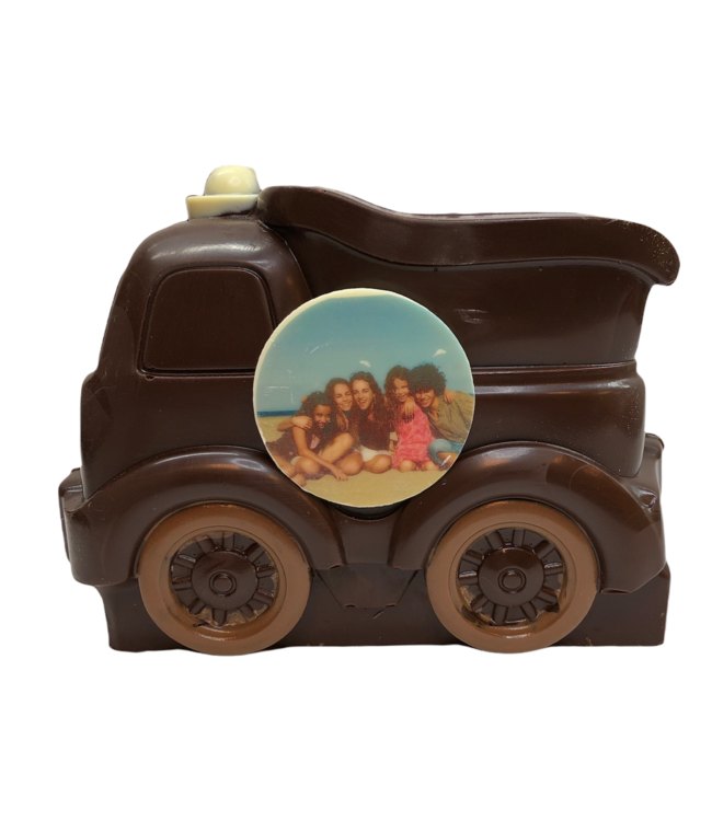 Chocolade kiepwagen met foto logo