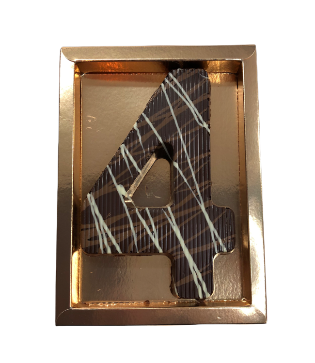 Chocolade art deco cijfer enkel
