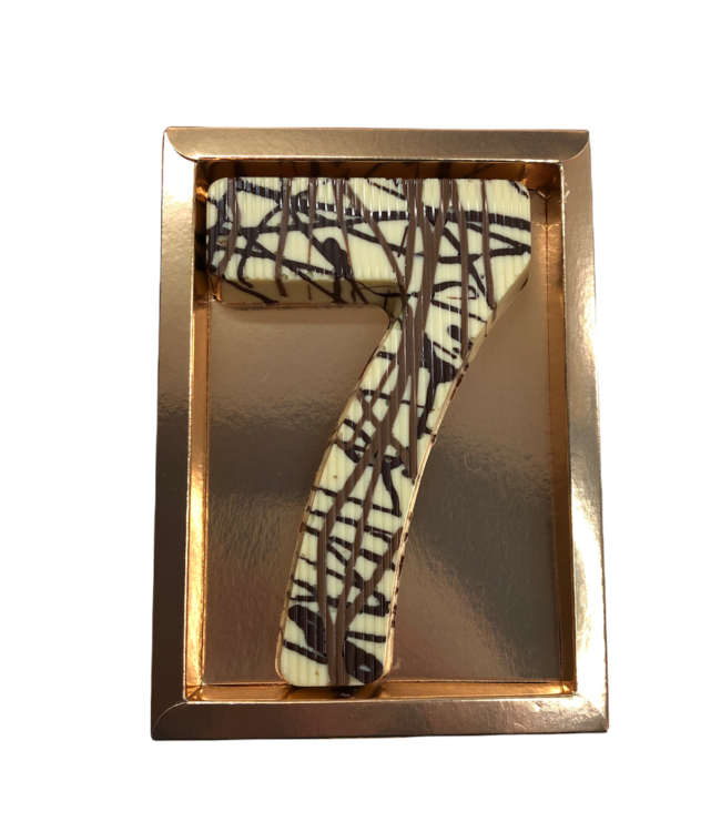 Chocolade art deco cijfer enkel