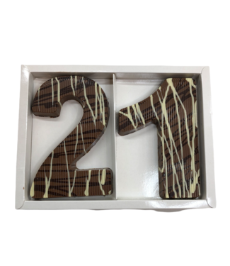 Chocolade art deco cijfer dubbel
