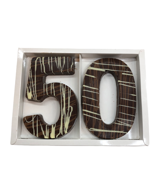 Chocolade art deco cijfer dubbel