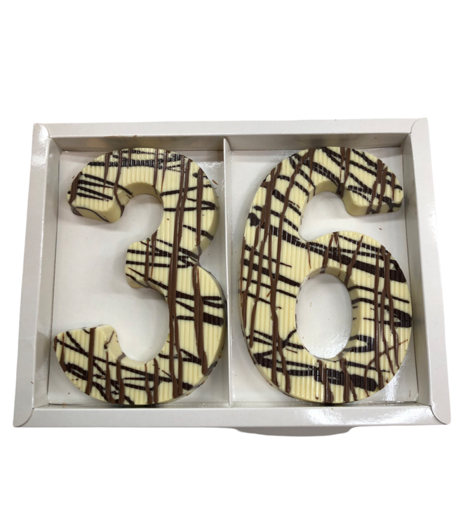 Chocolade art deco cijfer dubbel