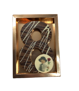 Chocolade art deco cijfer enkel met foto