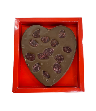 Chocolade hart groot aardbeien