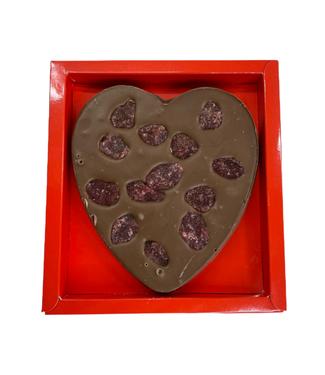 Chocolade hart groot aardbeien