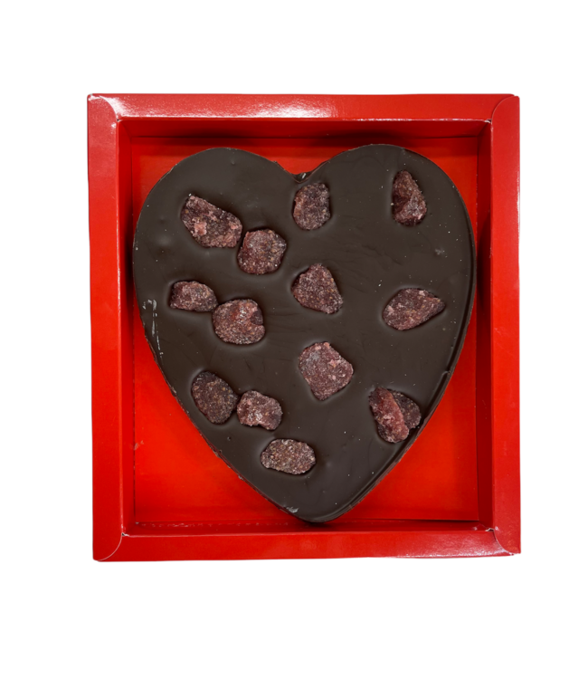 Chocolade hart groot aardbeien