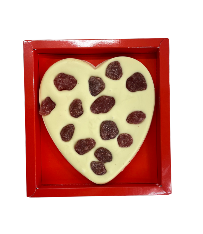 Chocolade hart groot aardbeien