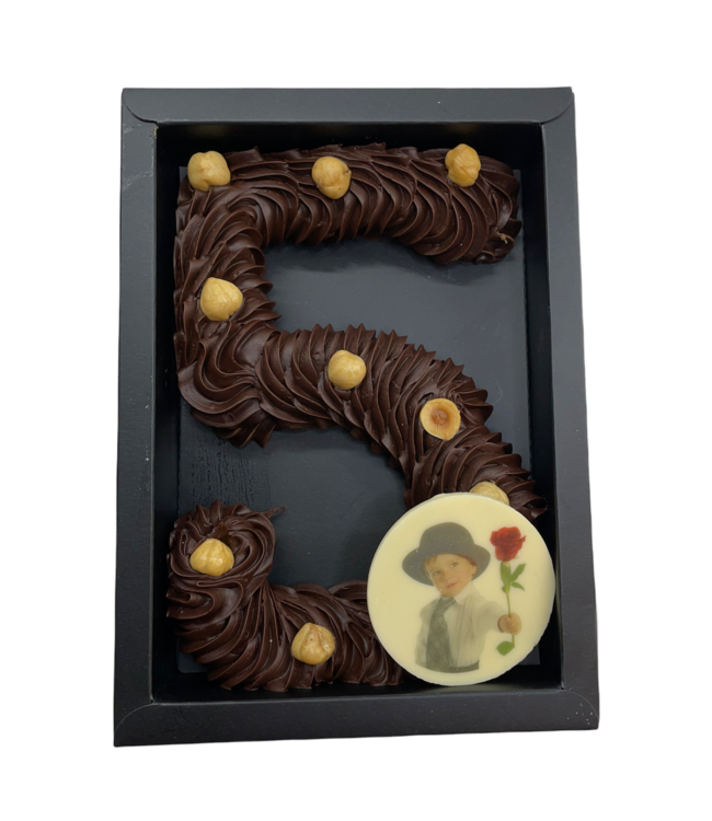 Chocolade spuitcijfer enkel met foto