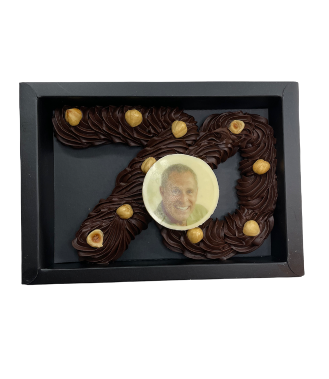 Chocolade spuitcijfer dubbel met foto
