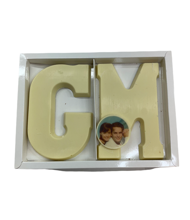 Chocolade letter dubbel met foto