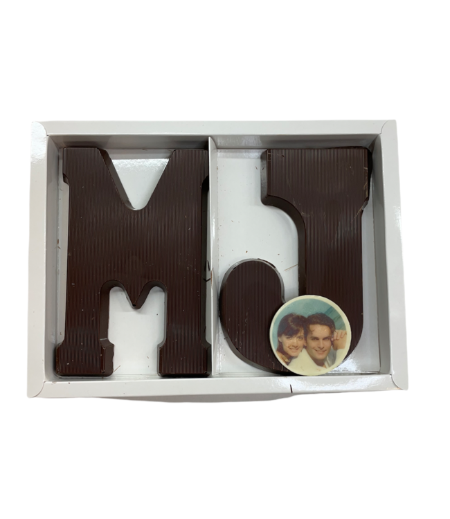 Chocolade letter dubbel met foto