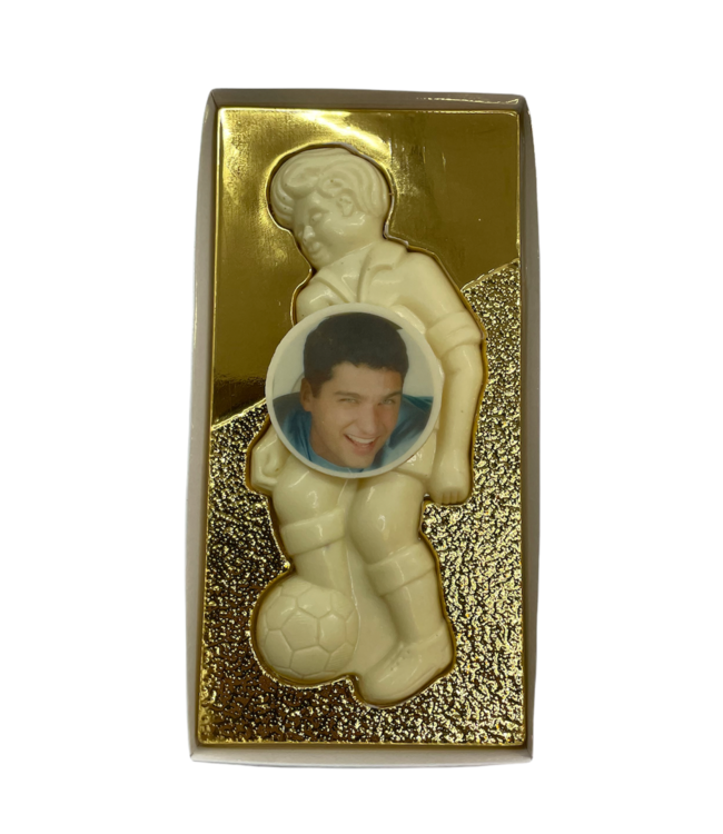 Chocolade voetballer met foto