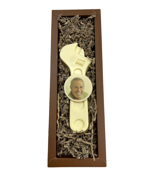 Chocolade moersleutel met foto