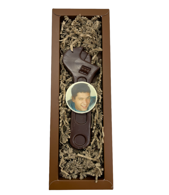 Chocolade moersleutel met foto