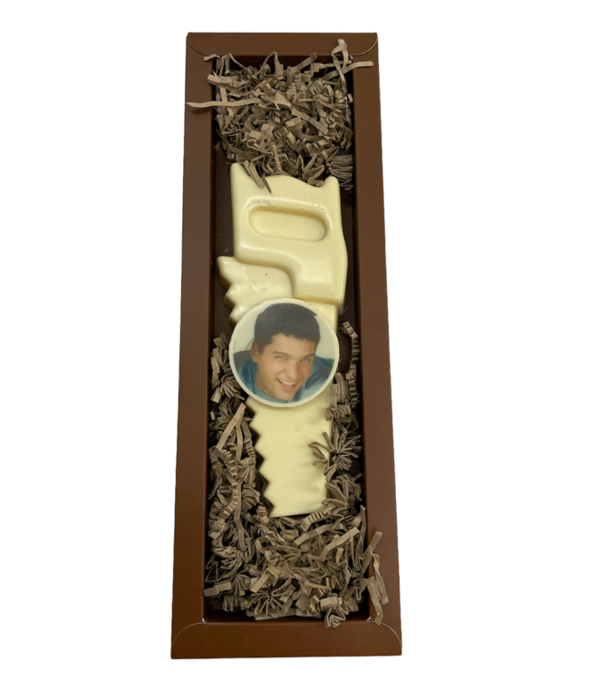 Chocolade handzaag met foto