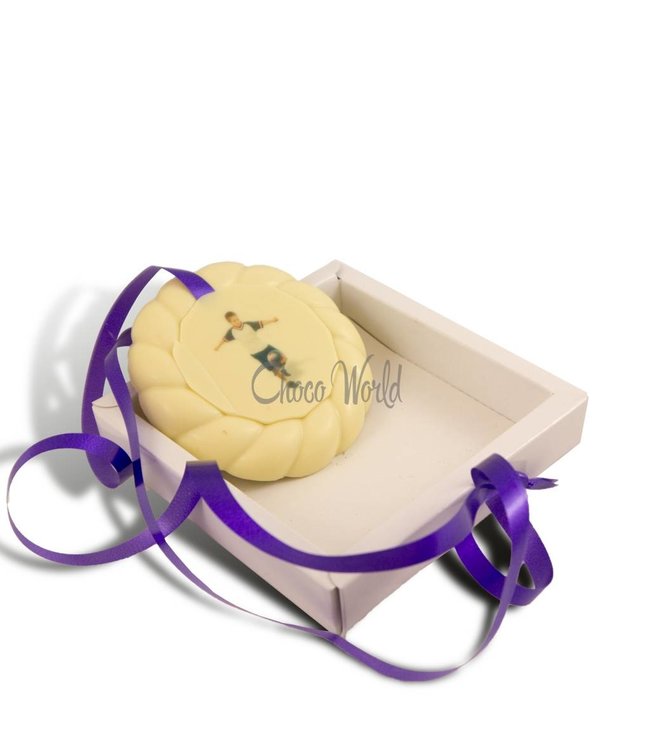 Chocolade examen medaille met foto