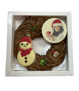Chocolade luxe kerstkrans met foto