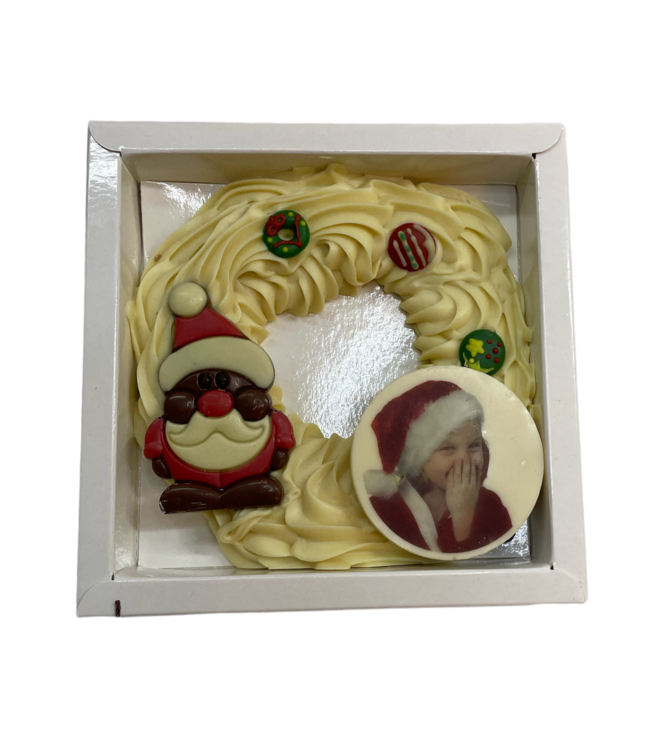 Chocolade luxe kerstkrans met foto