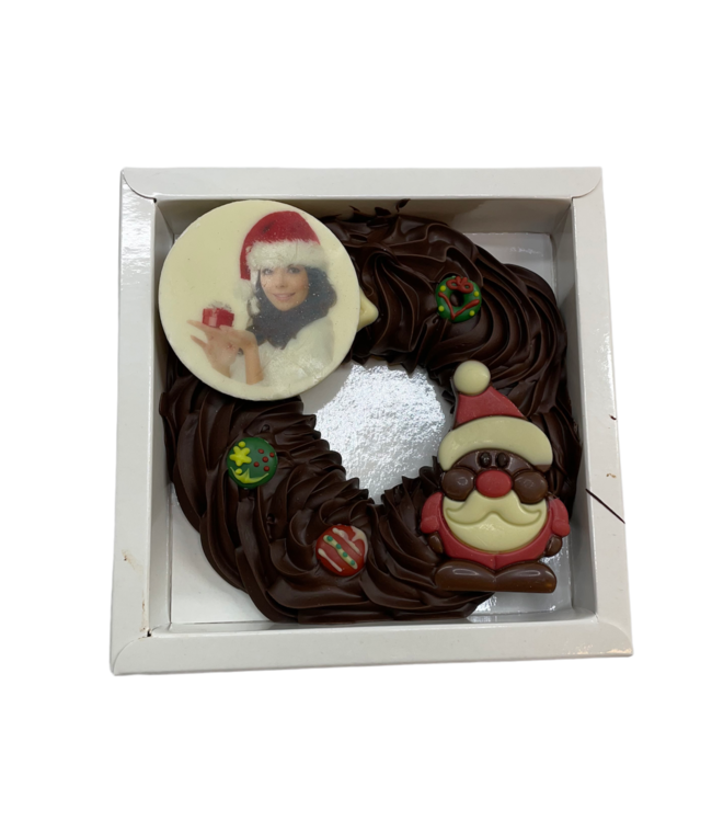 Chocolade luxe kerstkrans met foto