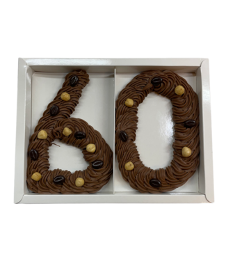 Chocolade spuitcijfer groot dubbel