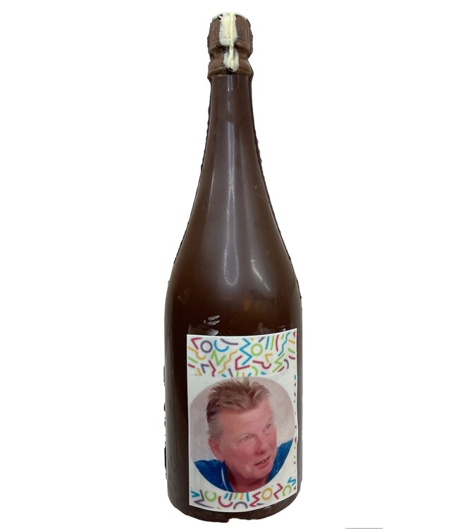 Chocolade champagnefles magnum + foto/logo