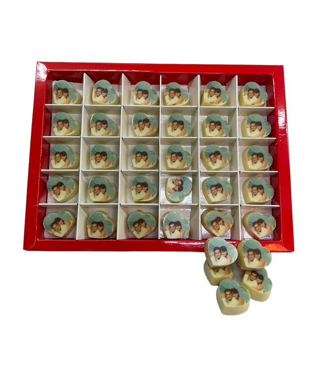 Chocolade hartjes met foto