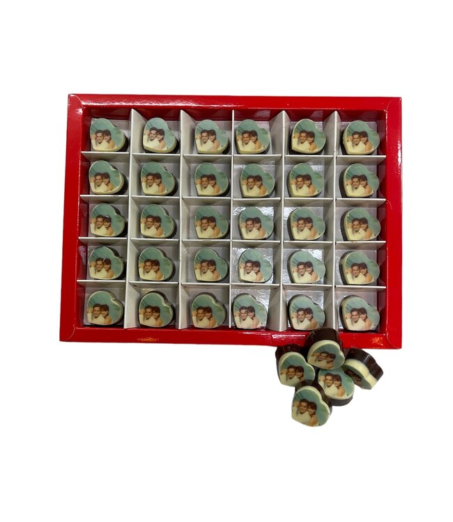 Chocolade hartjes met foto