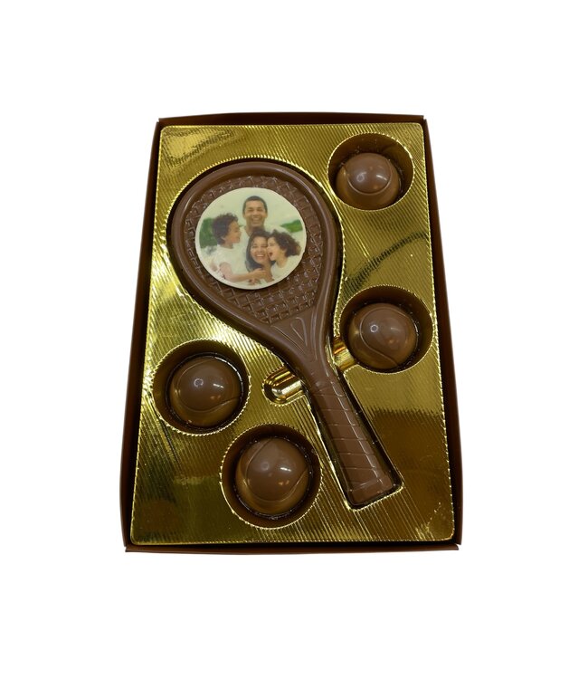 Chocolade tennissetje met foto