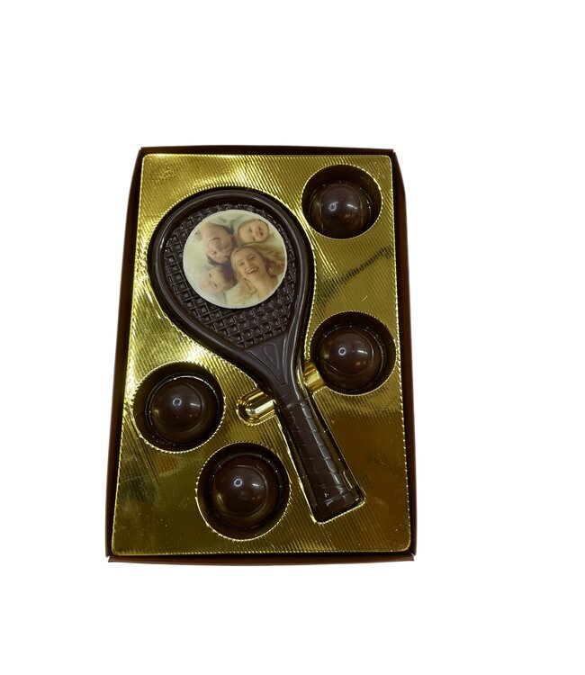 Chocolade tennissetje met foto