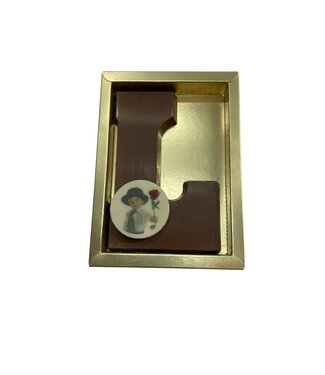 Chocolade letter L met foto of logo