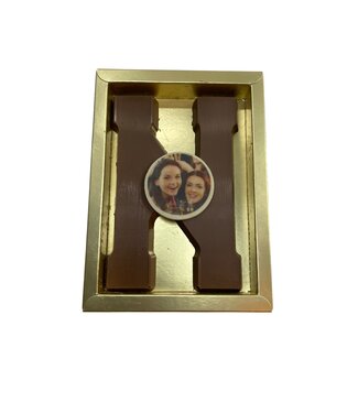 Chocolade letter N met foto of logo