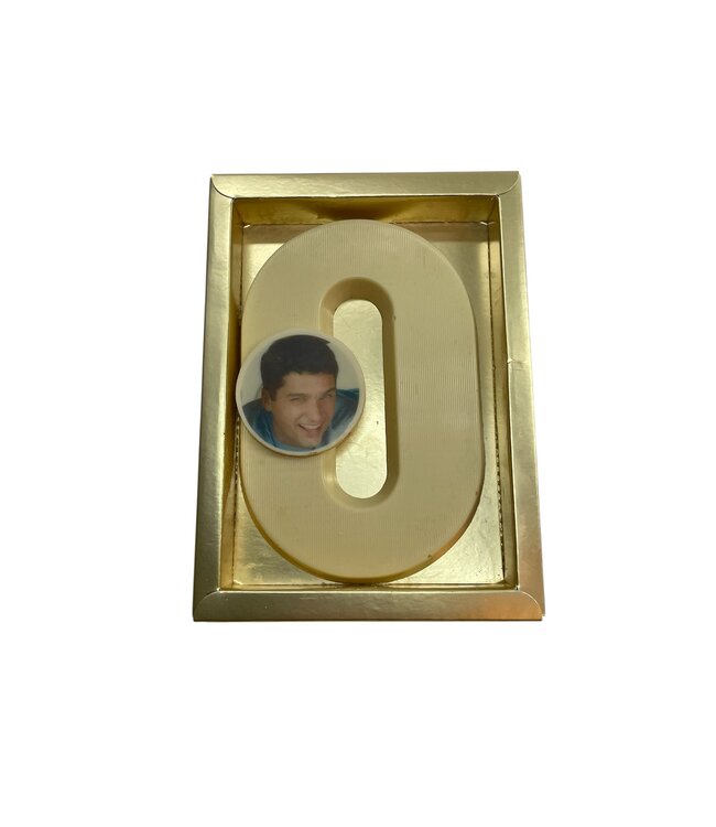 Chocolade letter O met foto of logo