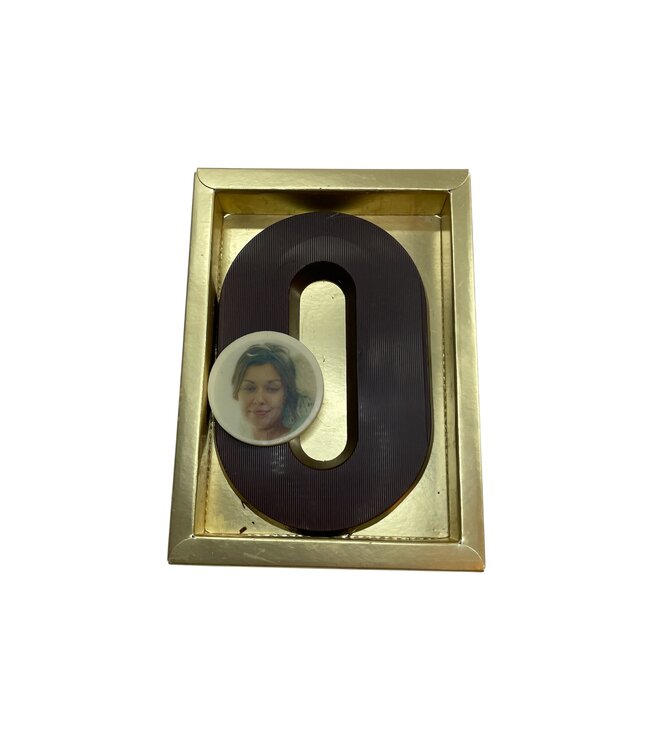 Chocolade letter O met foto of logo