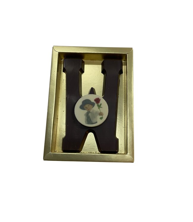 Chocolade letter W met foto of logo
