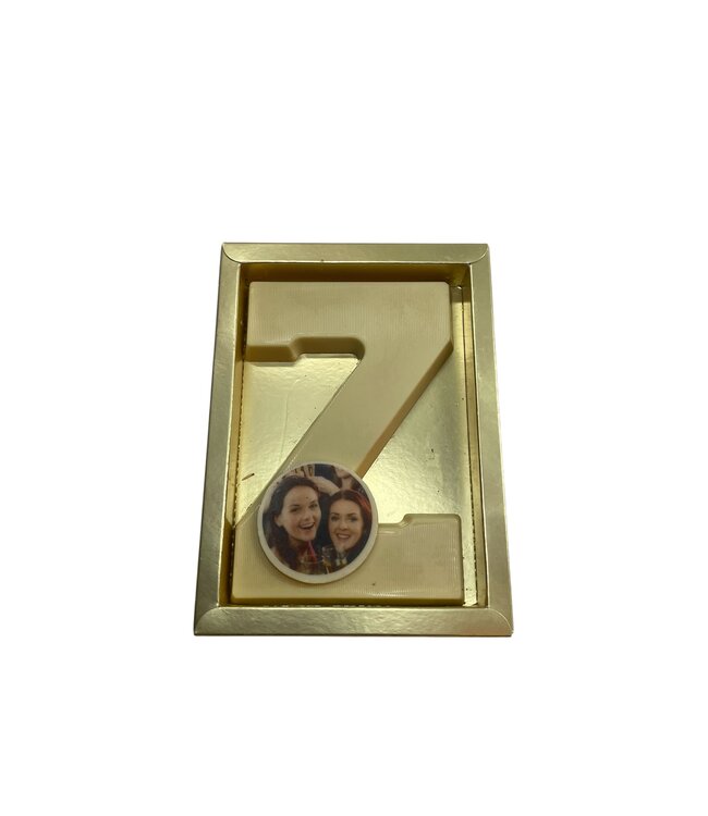 Chocolade letter Z met foto of logo