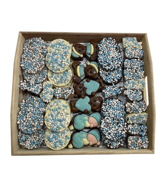 Chocolade geboorte assortiment blauw