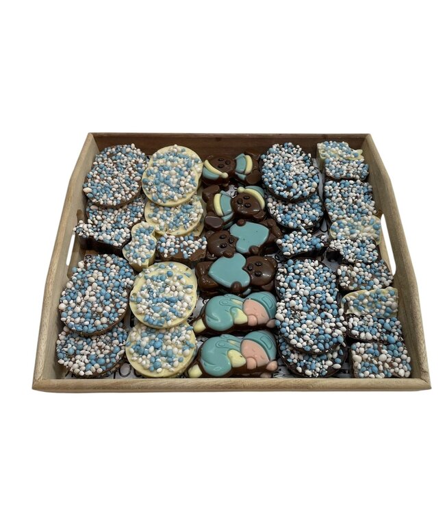 Chocolade geboorte assortiment blauw