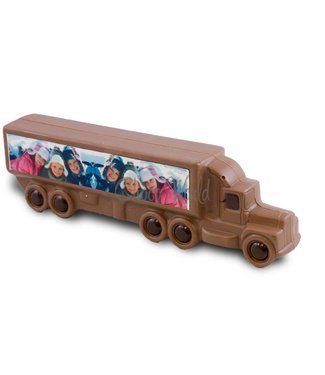 Chocolade vrachtwagen met opdruk