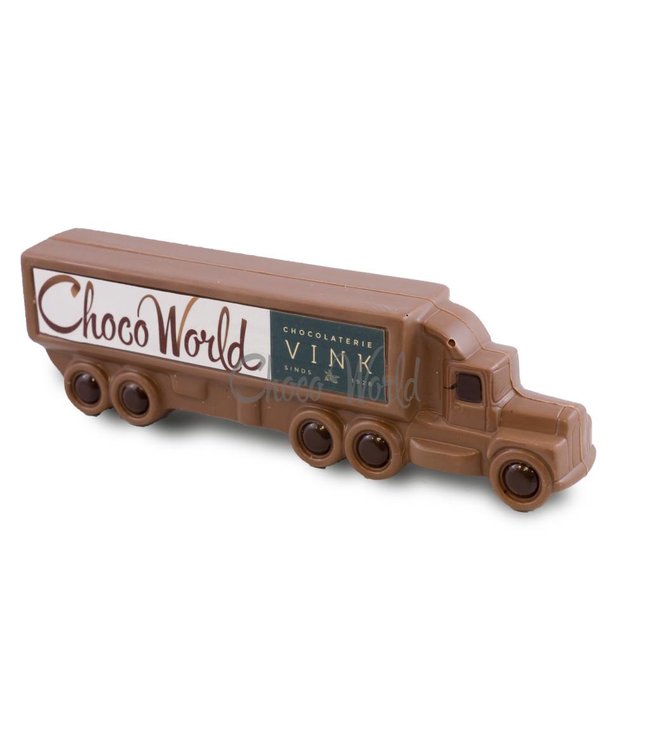 Chocolade vrachtwagen met opdruk